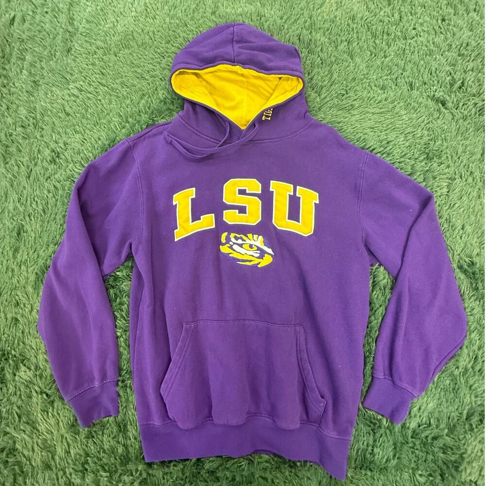 LSU Louisiana State University Pullover Purple | Yellow Sweatshirt Hoodie Medium